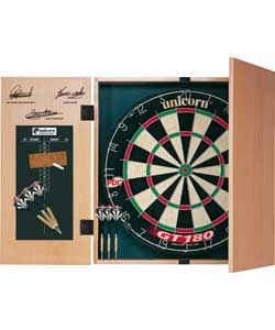 Unicorn Original Dartboard, Cabinet and Darts.