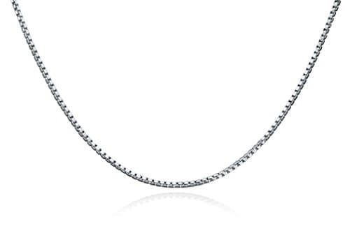 Italian Sterling Silver Box Chain, Thin and Delicate, .65 mm in Width, 20 Inches in Length