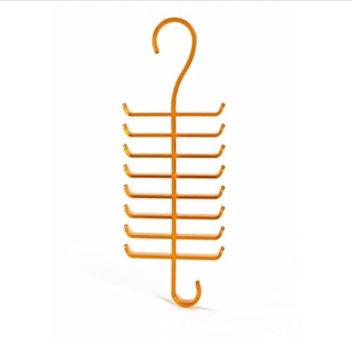 WWZY Plastic Creative Home Fish bone Tie Pylon Leather belt Scarf Arrangement Storage Hangers (pack of 3) , orange