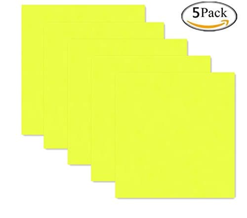 Heat Transfer Vinyl A4 Sheets HTV Iron on Vinyl for T-Shirts 5 Sheets (Fluorescent Yellow)