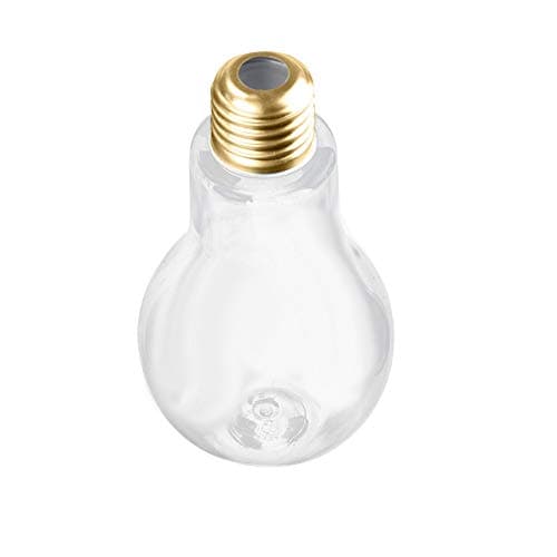 Start Summer Light Bulb Water Bottle Leak-proof Cup Drinkware Cups Perfect for Outdoor Sports Camping Hiking Cycling (200ML, Gold Lid)