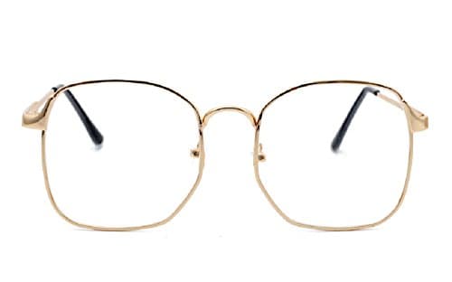 Nuni Wire Frame Nerd Bookworm Oversized Square Aviator Eyeglasses