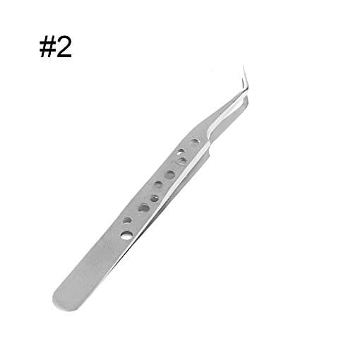 1PC New Professional Useful Anti-Static False Eyelash Tweezers Tool Eyelash Extension Clip Nail Deco Plier Stainless Steel Tool 02