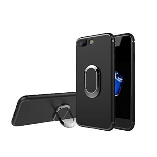 Manords Multi-Function iPhone 7 Plus Case iPhone 8 Plus Case with 360°Adjustable Ring Grip Stand, Compatible for Magnetic Car Holder(with Extra Screen Protector)