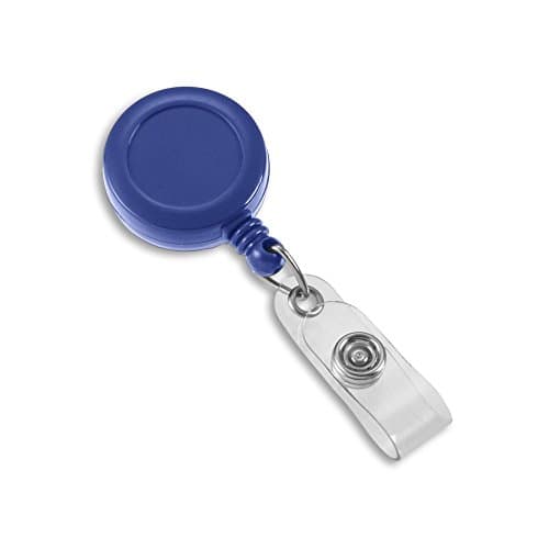 25 Pack - Medical Round ID Badge Reel - Blue