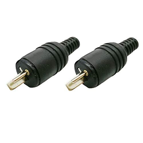 Dyda6 Speaker 2 Pin Connector, Pack of 2 Audio Screw Terminals Connector Cable Solder Adapter DIN Plug Black, 40x8mm(Black)