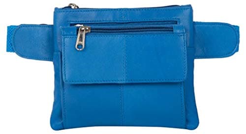 ASPENLEATHER™, Genuine Leather Blue Waist Bag