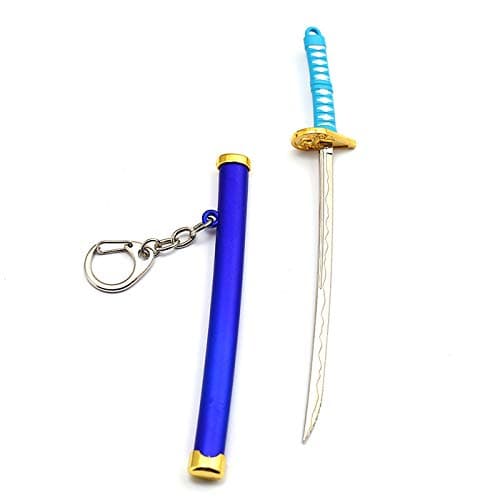 heropantee Anime Mini Japanese Samurai/Ninja Sword Keychain blue 15 cm