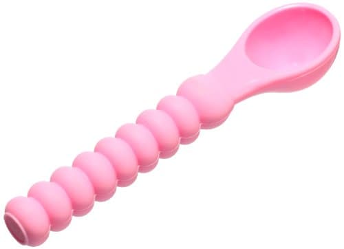 Silicone Teething Spoon - Pink - Infant Training Spoon and Teether, Pink