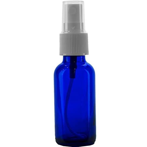 (12 Pack) 1 oz. Cobalt Blue Boston Round with White Fine-Mist Sprayer (.1 ml) (20/400)