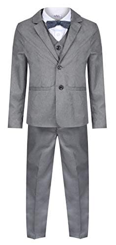 Boys Suits Grey 5 Piece Boys Wedding Suit Page Boy Party Ceremony Prom 9 Months to 14 Years