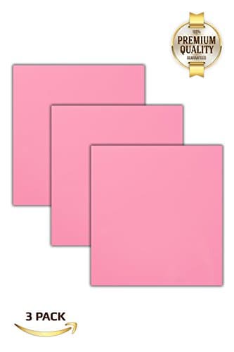 Light Pink Iron On Vinyl Heat Transfer Sheets | HTV PU 3 Pack Bundle | Cricut Explore, Silhouette Cameo, Heat Press Machine | Make Amazing T-Shirts | 10 1/12 X 9 5/8" Exceptional Quality, Soft Color