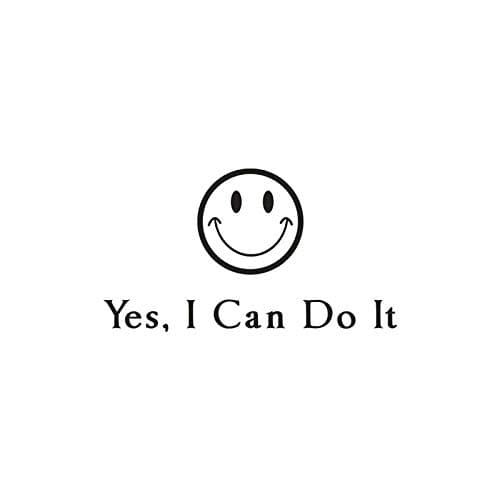 Yes I Can Do It Smile Face Vinyl Wall Sticker Wall Decoration Decals Lettering Art Words Inspirational Stickers Home Decor 45 * 25cm