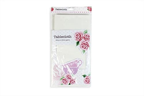 Table Cloth White Afternoon Tea Style 150x150cm Tea Set PEVA Party Tableware Cup Wipe Clean