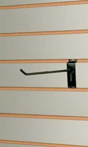 Slatwall Hook in Black 6 Inches with Integrated Mounting Bracket- Case of 100