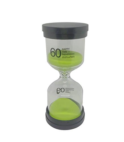 60 Minutes Sand Timer, 1 Hour Hourglass with Green Sand for Mantel Office Desk Coffee Table Book Shelf (60 Min Green)
