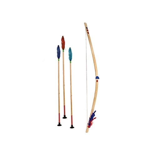 Pretend Play Sturdy Wooden Bow with 3 Arrows