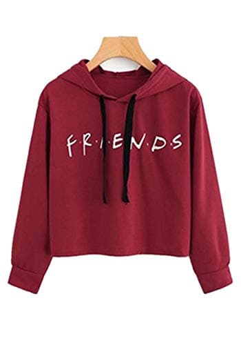 MCieloLuna Friends TV Show Printed Crop Top Long Sleeve Pullover Hooded Sweatshirt