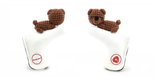 Amimono Bear Putter Golf Head Cover, White/Brown