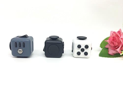 EVISION Fidget Cube For Relieves Stress And Anxiety For Adults And Children Playing In Hands White Black
