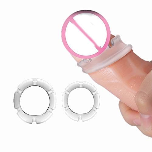 2 Pcs Safe Silicone C˛ọ˛çķ Ring Ṕe΄ňiŝ Extender Delay Eĵacuˉlation Ṕe΄ňiŝ Rings Sˉêˉx Toys for Men Male Reusable C˛ọ˛ndoṃ