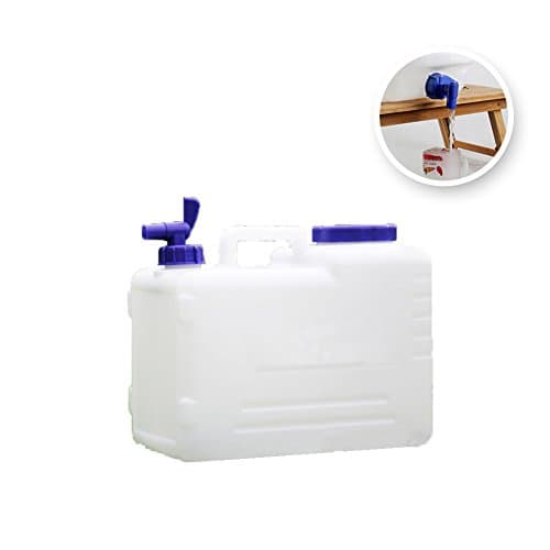 Square Water Jugs | Extra Large Camping Water Container with 4 Gallons Capacity | Leak-Proof Portable Water Carrier with Controllable Spigot and Tight Lid | 1460