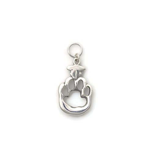 Sterling Silver Cat Paw Print Charm, Silver Cat Nose Print Charm fr Donna Pizarro's Animal Whimsey Collection of Unique Cat Jewelry
