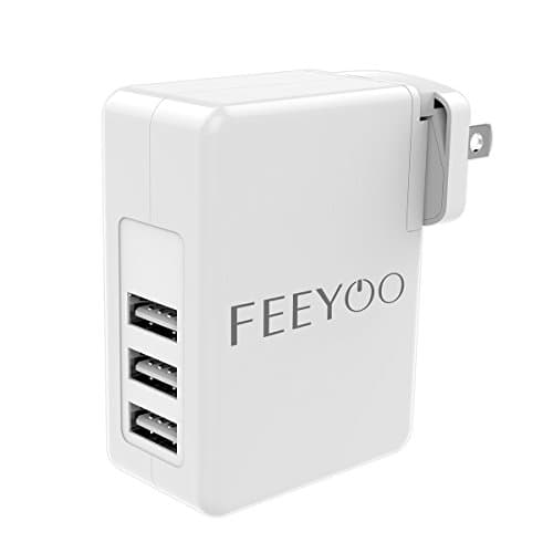 USB Wall Charger, 3-Port 5V 6A USB Wall Charger Adapter Portable Travel Charger with SmartID Technology Home USB Charger for iPhone iPad Samsung LG Nexus HTC and More(White)