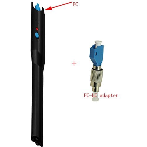 10mw(10-12km), visual fault locator, Optical fiber Visual Fault Locator, Red laser Pointer, Red light visual fault locator, fiber fault checker with FC SC Optical interface + FC to LC adapter