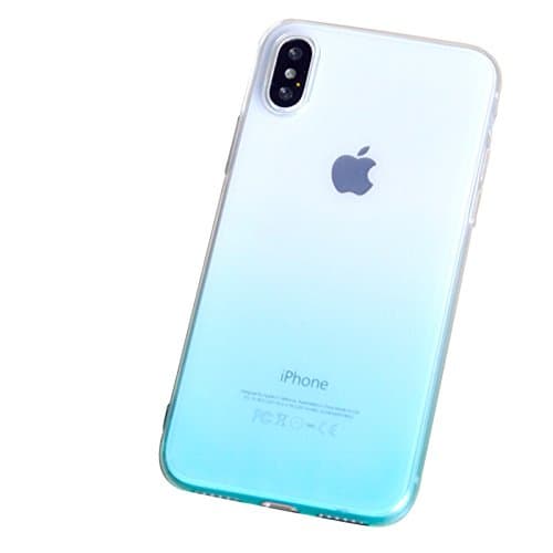 New Arrival Case for Iphone X Ultra Thin Gradient Color Crystal Clear Flexible Silicone Soft TPU Phone Back Cover (sky blue)