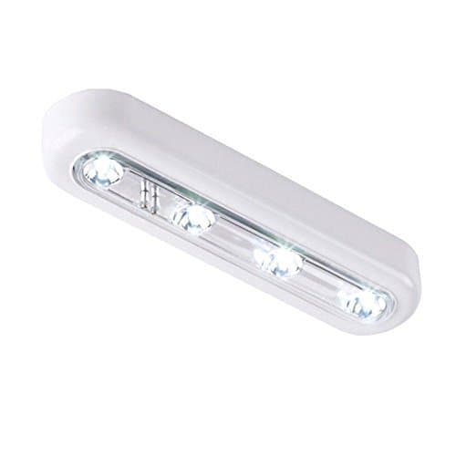 ADDCOME DIY Stick on Anywhere 4 LEDs Touch Tap Push Light Closet Cabinet LED Light(White)