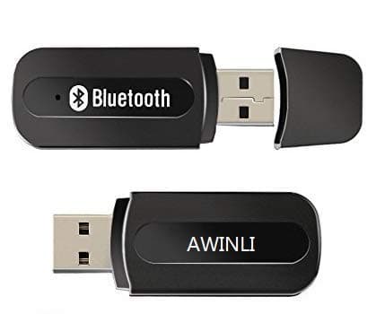 USB Bluetooth Receiver Bluetooth Mini Car Kit Music Receiver Adapter Mini Car Kit 3.5mm Wireless Audio Adapter for Car/Home Stereo Music Portable Mini USB Wireless Bluetooth Music Audio Receiver(Black