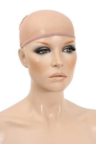 Beige Hair Wig Weaving Stretchable Net Mesh Fishnet Elastic OPEN Cap - 4 pack