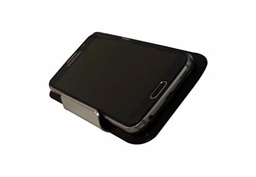 Black Qi Wireless Charger and Adjustable Angle Stand in One. Digital Alarm Clock Shape. Foldable and Portable