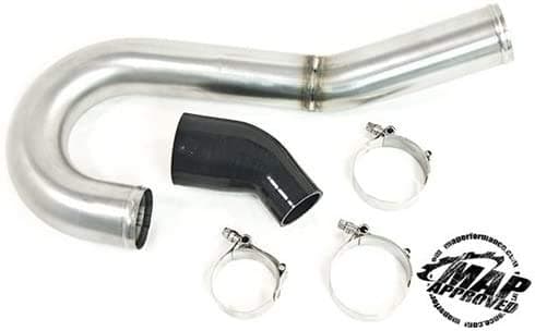 MAPerformance Black 2.5" Stainless Steel Lower Intercooler Pipe Compatible with 2003-2006 Mitsubishi Evo 8 9