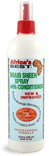 Africa Best Braid Sheen Spray with Conditioner, 12 oz (Pack of 3)
