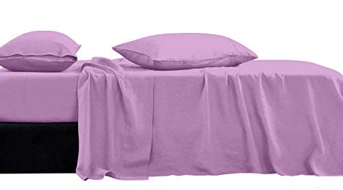 KETHER Luxury Hotel Collection Double Brushed Microfiber - 1800 Series - Queen Sheet Set with 15 Inch Deep Pocket (Solid Lavender) - 4 Piece Set - Wrinkle Free, Stain Resistant Deep Pocket Sheet Set
