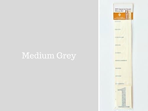 Little Acorns DIY Vinyl Growth Chart Ruler Decal Kit, Large #s - Medium Grey