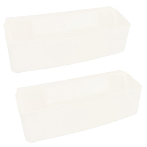 Plastic Basket Wastebaskets Multifuctional Hanging Trash Can Waste Bins Deskside Recycling Garbage Bowls Can Containers (Pack of 2) (White)