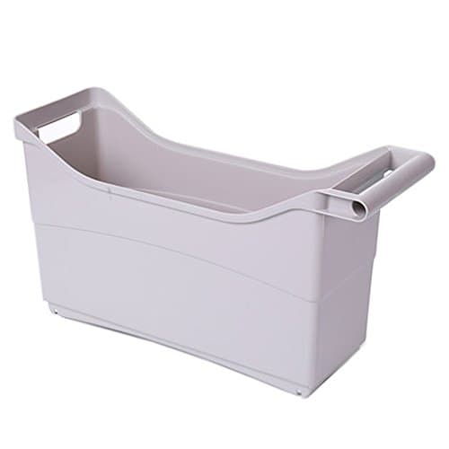 Battletter Narrow Style Kitchen Study Storage Box with Handles Included 4 Wheels (Light gray)