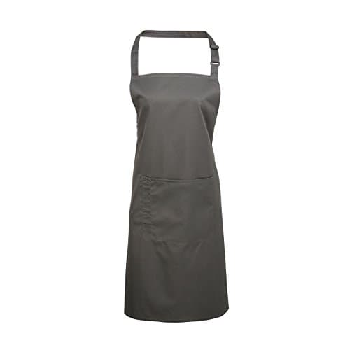 Adults/Unisex Plain Polycotton Bib Apron With Pocket - Various Colours Available