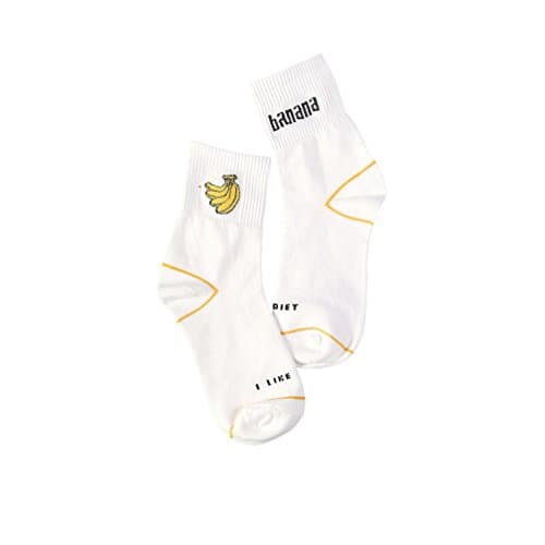 Harajuku Cute Pastel Socks Banana Pattern (White)
