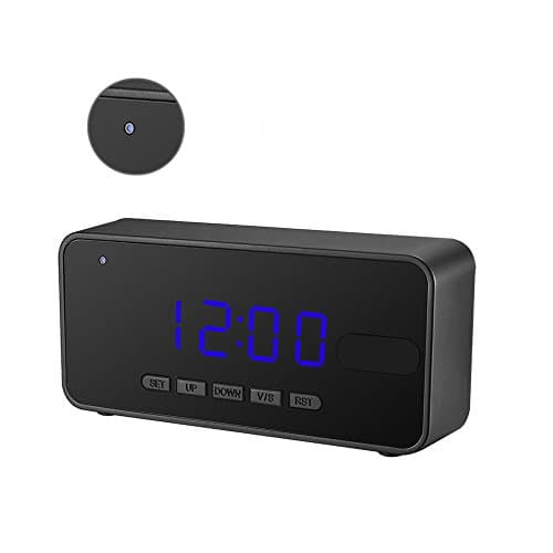 mofek Spy Hidden Camera with PIR Motion Detection, HD 1080P Night Vision Home Security Camera Nanny Cam Alarm Clock with 16GB Memory Card