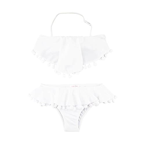 White Pom Pom Bikini for Girls