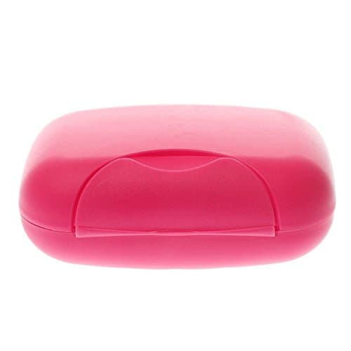 QHGstore Travel Soap Dish Case Plastic Soap Holder Box Container for Home Hiking Camping by TheBigThumb, Hot Pink