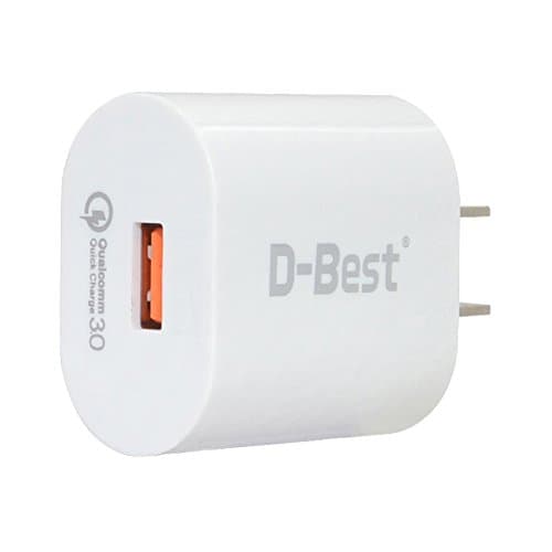 QC 3.0 USB Charger, D-Best 18W USB Wall Quick Charge 3.0 Charger for Samsung Galaxy Note8/S8/S8+/S7,LG G6/V30,HTC10 and More,Standard Charge for iPhone X/8/7 and Other(White)
