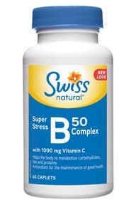 Swiss Naturals B50 Complex With Vit C 1000mg, 60 caplets