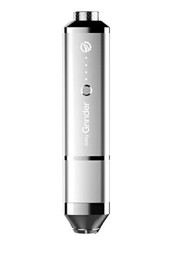 Easy Grinder Electric Spice Herb Grinder and Dispenser with Replacement Blades 2.5g Storage Chamber, Adjustable Magnetic Swing Tip, Rechargeable Battery, USB cord, and Cleaning Brush Silver