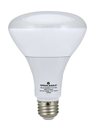 Great Eagle LED BR30 2700K Dimmable Bulb. 11 Watt (65W 75W) ENERGY STAR and UL Listed Warm White Light for Recessed and Track Lighting Fixtures - USA Seller