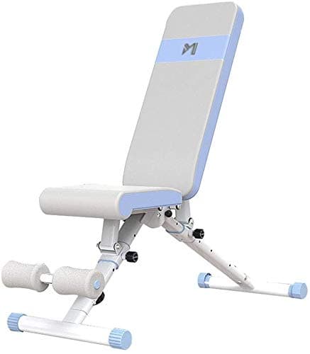 YZPJSQ Adjustable 90°Flat Weight Bench, Weight Bench - Sit Up AB Bench Commercial Dumbbell Bench Gym Quality Home Training Gym Weight Lifting Abdominal Training Bench White